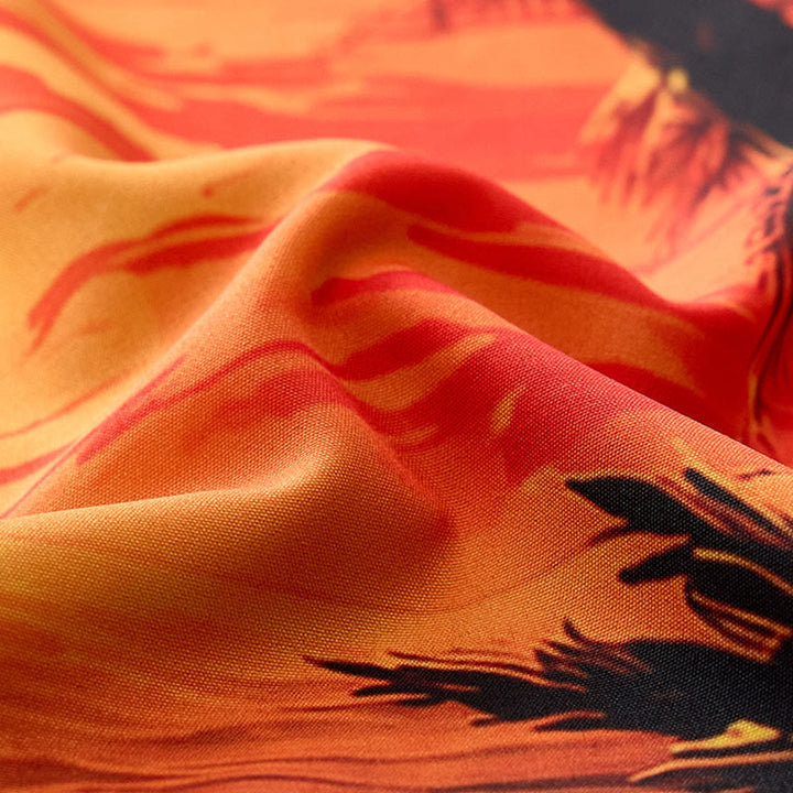 Camicia da uomo estiva con stampa di tramonto sulla spiaggia tropicale. - image 6