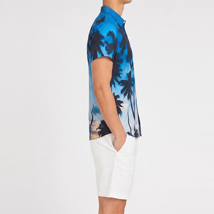 Camicia hawaiana da uomo a maniche corte per le vacanze estive al mare. - image 2