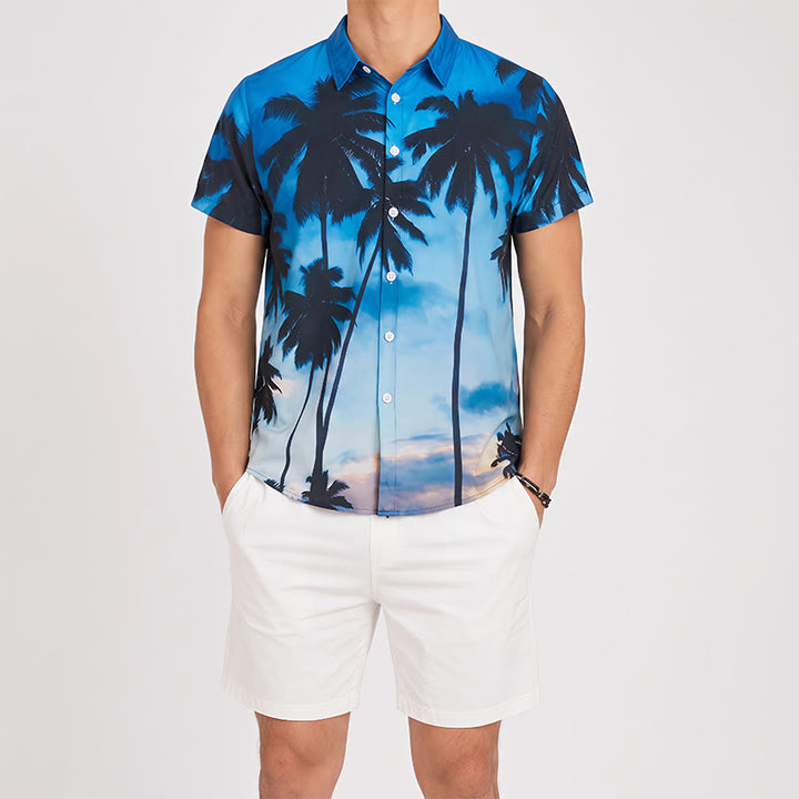 Camicia hawaiana da uomo a maniche corte per le vacanze estive al mare. - image 1