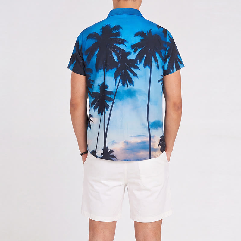 Camicia hawaiana da uomo a maniche corte per le vacanze estive al mare. - image 3