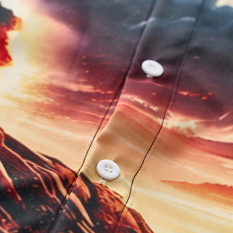 Camicia da uomo con stampa 3D "Vacanze estive: oceano, faro, tramonto, onde". - image 5
