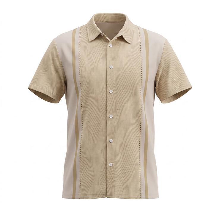 Camicia da uomo a maniche corte con bottoni, casual estiva per le vacanze al mare. - image 9