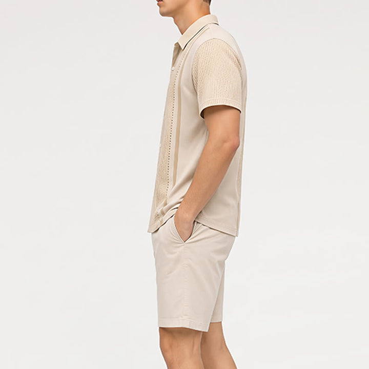 Camicia da uomo a maniche corte con bottoni, casual estiva per le vacanze al mare. - image 2