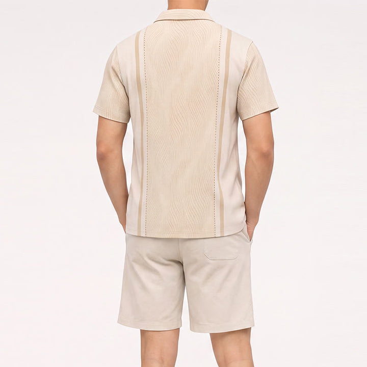 Camicia da uomo a maniche corte con bottoni, casual estiva per le vacanze al mare. - image 3
