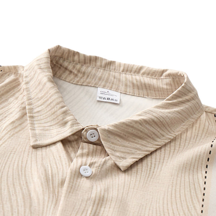 Camicia da uomo a maniche corte con bottoni, casual estiva per le vacanze al mare. - image 4