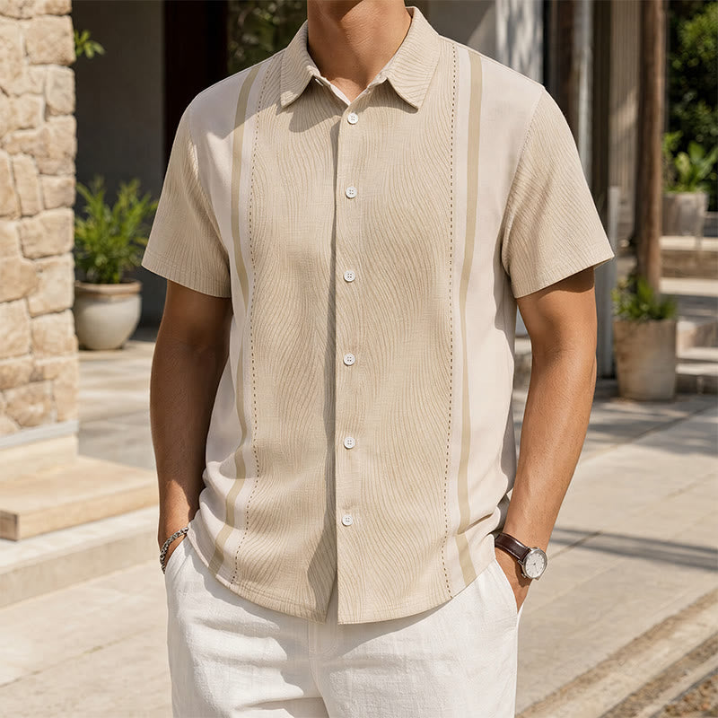 Camicia da uomo a maniche corte con bottoni, casual estiva per le vacanze al mare. - Stile n. 1 - 3XL - image 0