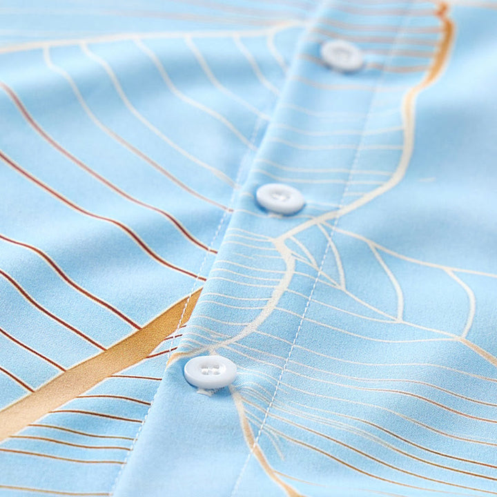 Camicia da uomo estiva da spiaggia con stampa 3D a foglia di banana dorata tropicale - image 5