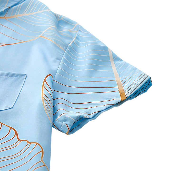 Camicia da uomo estiva da spiaggia con stampa 3D a foglia di banana dorata tropicale - image 8