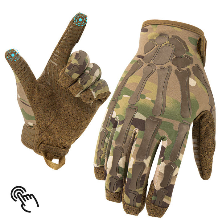 Guanti tattici da moto estivi leggeri ed elasticizzati con scheletro. - Camuffare - XL - image 0
