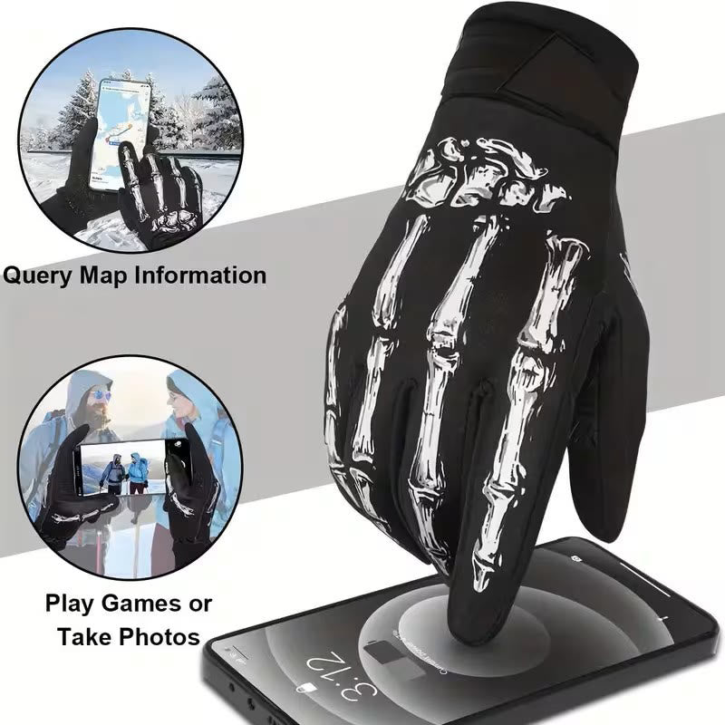 Guanti tattici a dita intere per motociclismo con touchscreen Rose Skeleton - image 5