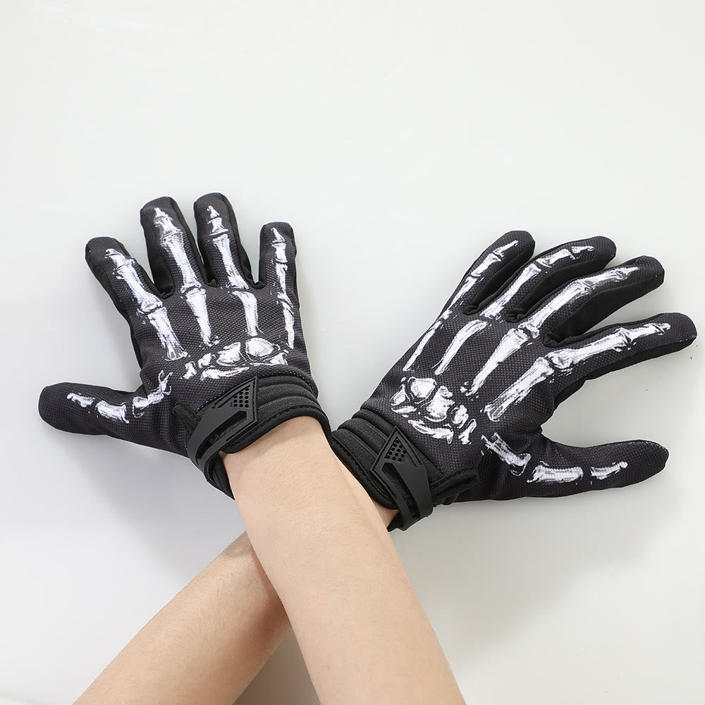Guanti tattici a dita intere per motociclismo con touchscreen Rose Skeleton - image 6