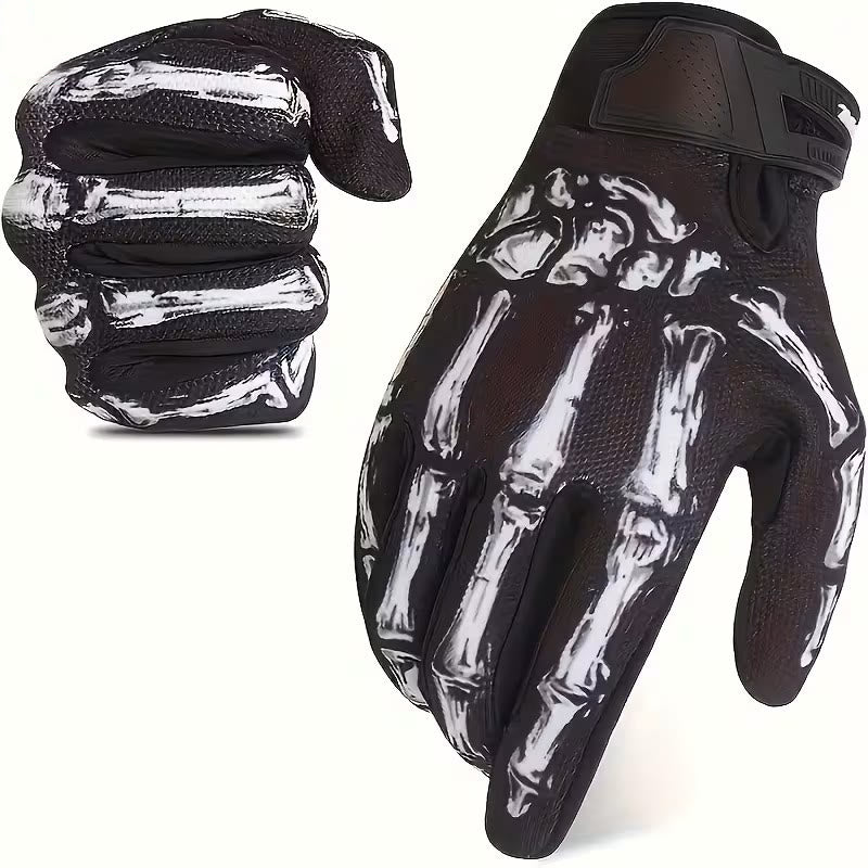 Guanti tattici a dita intere per motociclismo con touchscreen Rose Skeleton - Bianco - XL - image 4