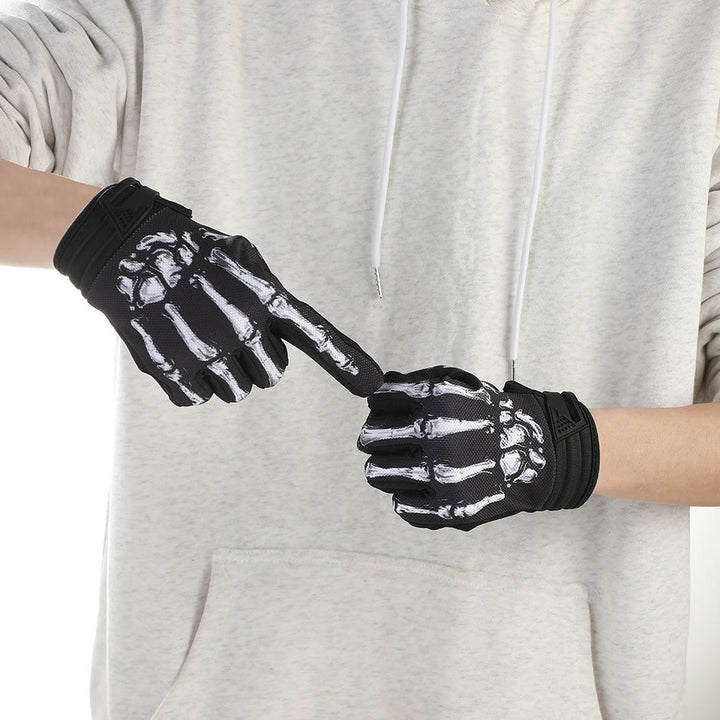 Guanti tattici a dita intere per motociclismo con touchscreen Rose Skeleton - image 7