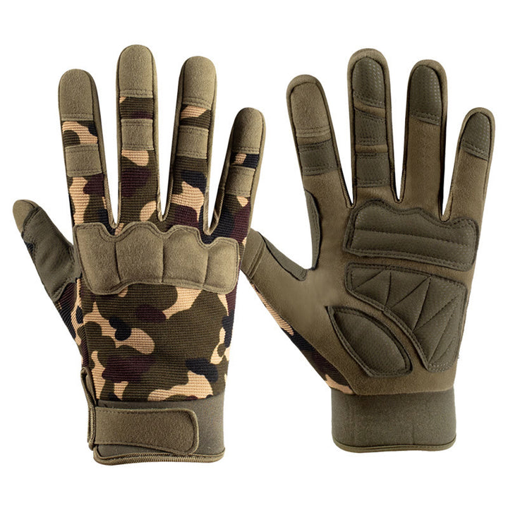 Guanti tattici militari a dita intere con palmo imbottito antiscivolo - mimetica verde - XL - image 5