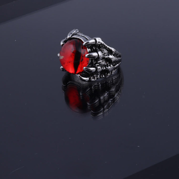 Anello con artiglio d'aquila demoniaco gotico, estetica occhio malvagio - Rosso - Apertura - image 4