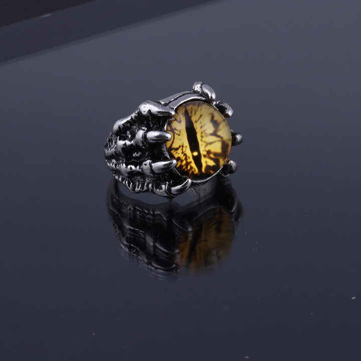 Anello con artiglio d'aquila demoniaco gotico, estetica occhio malvagio - Oro - Apertura - image 8