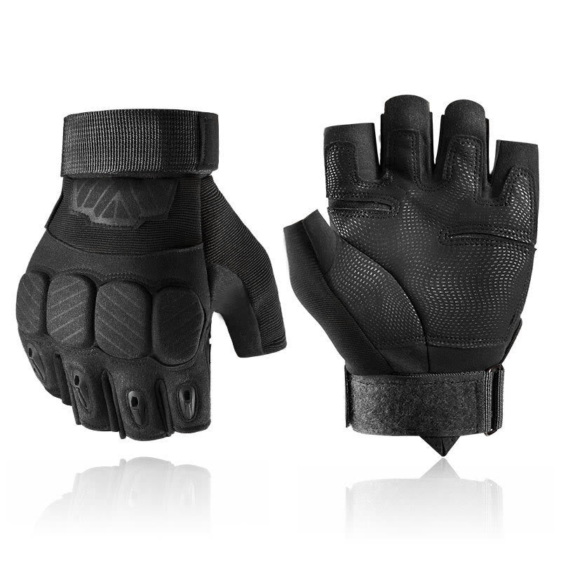 Guanti tattici da mountain bike con protezione rigida sulle nocche - Nero - XL - image 5