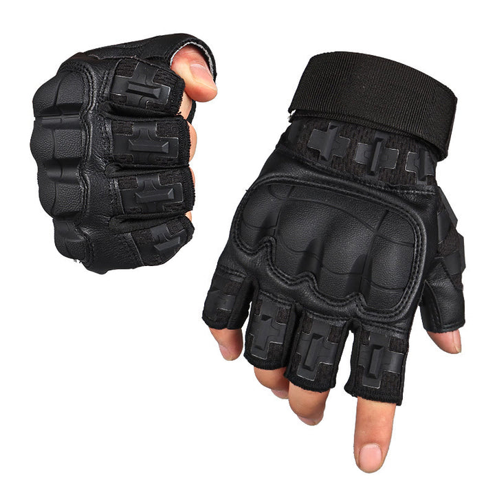 Guanti senza dita rigidi da esterno per l'esercito militare - Nero - XL - image 0