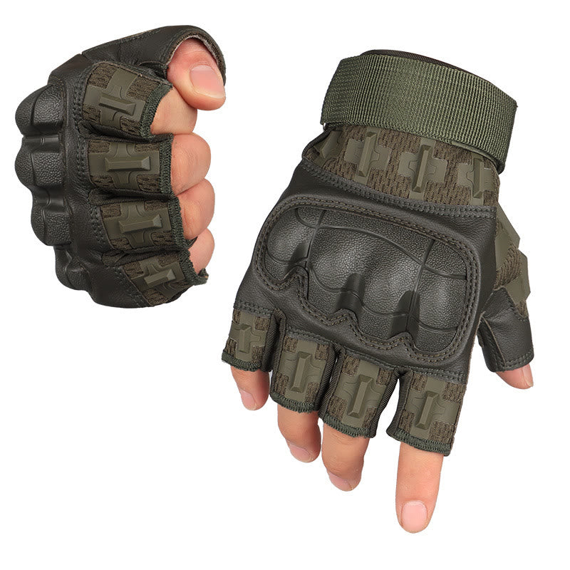 Guanti senza dita rigidi da esterno per l'esercito militare - Verde - XL - image 6