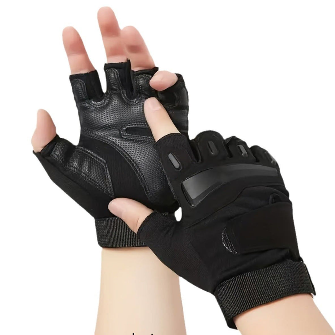 Guanti da ciclismo e moto a mezze dita con protezione rigida - image 2