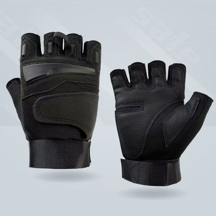 Guanti da ciclismo e moto a mezze dita con protezione rigida - Nero - XL - image 7