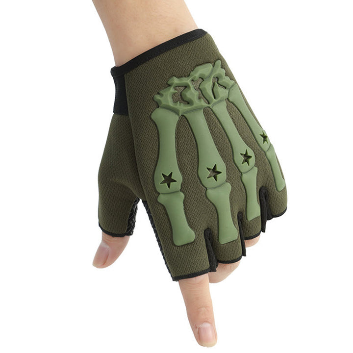 Guanti tattici da ciclismo traspiranti con protezione scheletrica sulle nocche - Verde militare - Taglia unica - image 6