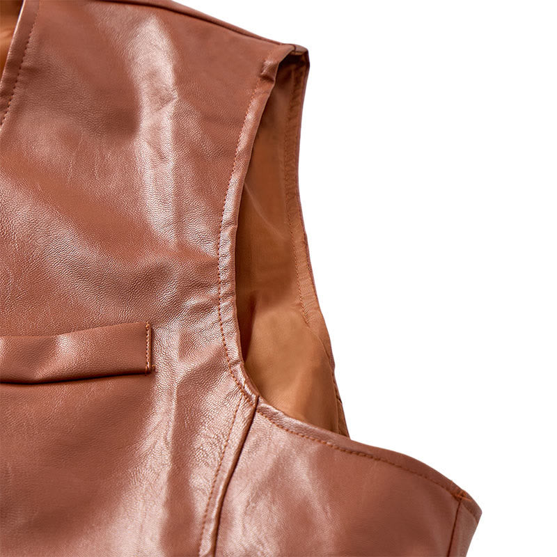 Gilet da uomo in similpelle stile western vintage da cowboy/biker - image 9