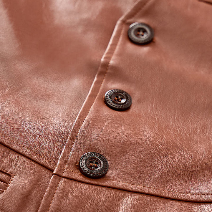 Gilet da uomo in similpelle stile western vintage da cowboy/biker - image 6