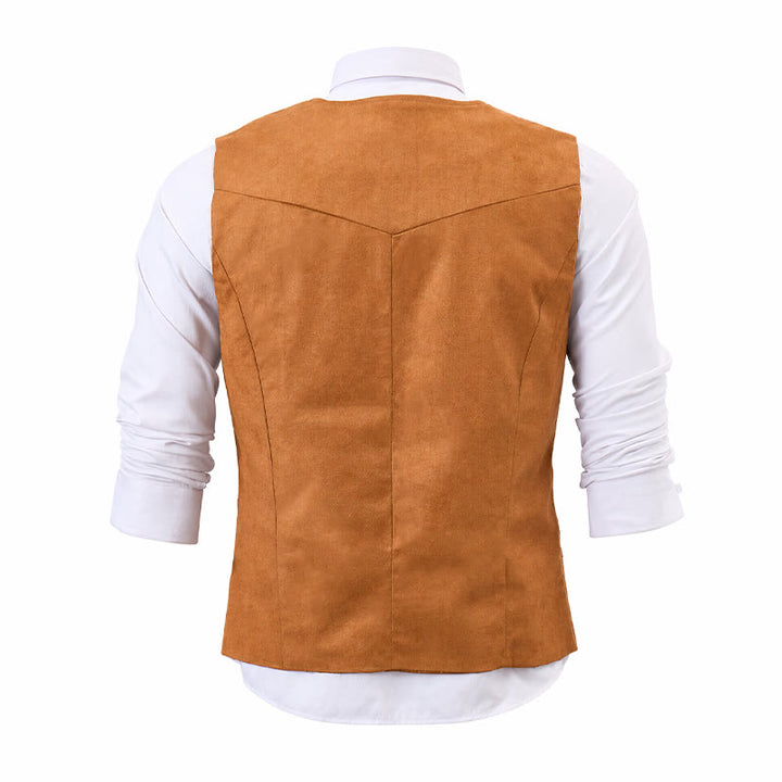 Gilet da cowboy tradizionale da uomo, marrone, ideale per il West. - image 10