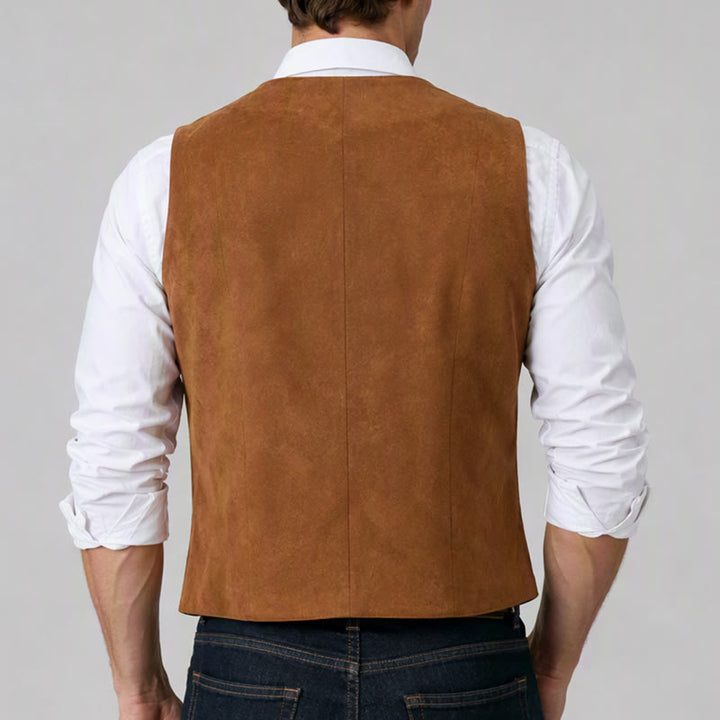 Gilet da cowboy tradizionale da uomo, marrone, ideale per il West. - image 2