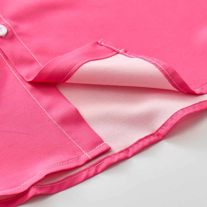 Camicia western rosa acceso e gialla con motivo a cactus - image 8