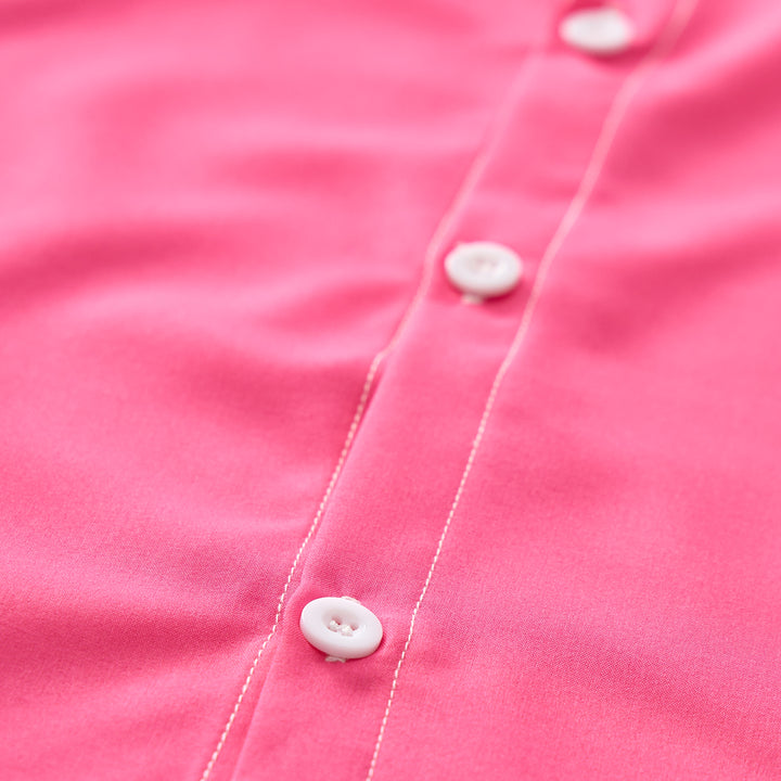Camicia western rosa acceso e gialla con motivo a cactus - image 6