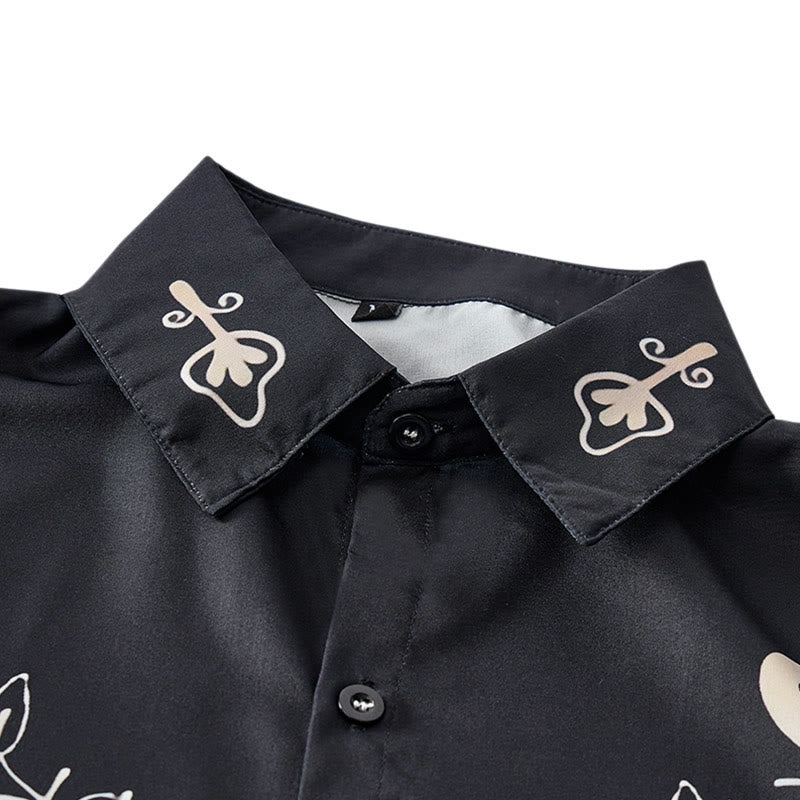 Camicia da cowboy nera con stampa floreale in stile western. - image 4