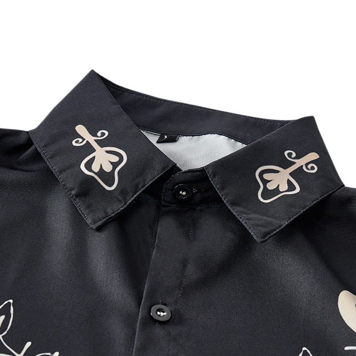 Camicia da cowboy nera con stampa floreale in stile western. - image 4