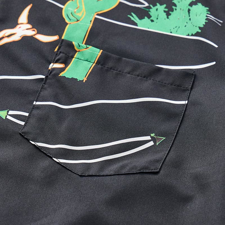 Camicia da cowboy con cactus nero e teschio di longhorn - image 6