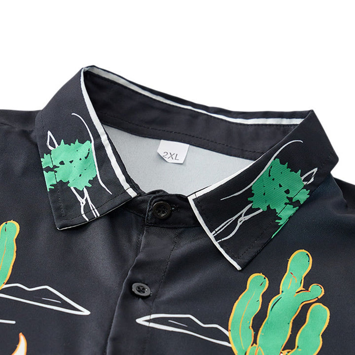 Camicia da cowboy con cactus nero e teschio di longhorn - image 4