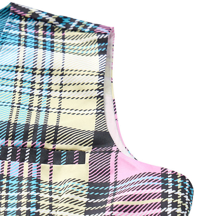 Gilet da completo festivo a quadri scozzesi colorati - image 7