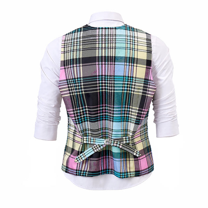 Gilet da completo festivo a quadri scozzesi colorati - image 11