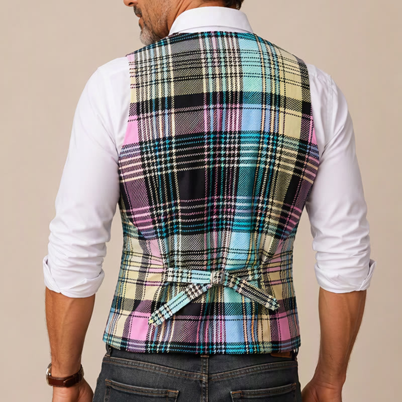 Gilet da completo festivo a quadri scozzesi colorati - image 2