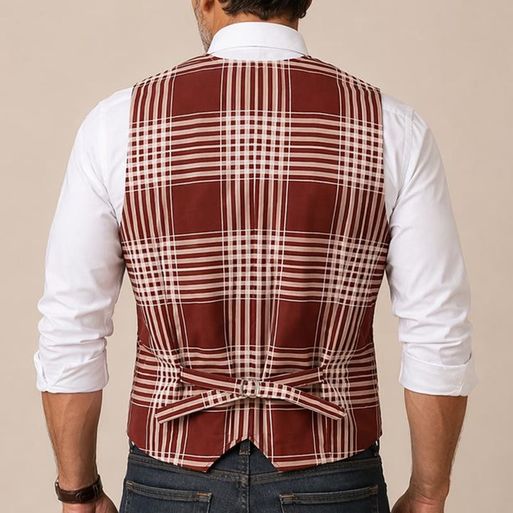 Gilet da completo da gentiluomo britannico a quadri marroni Heritage Check - image 2