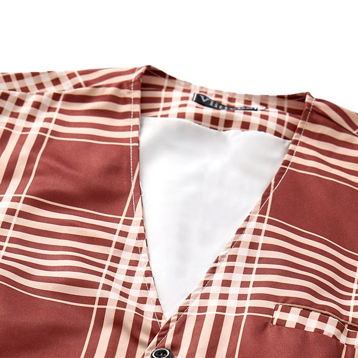 Gilet da completo da gentiluomo britannico a quadri marroni Heritage Check - image 4