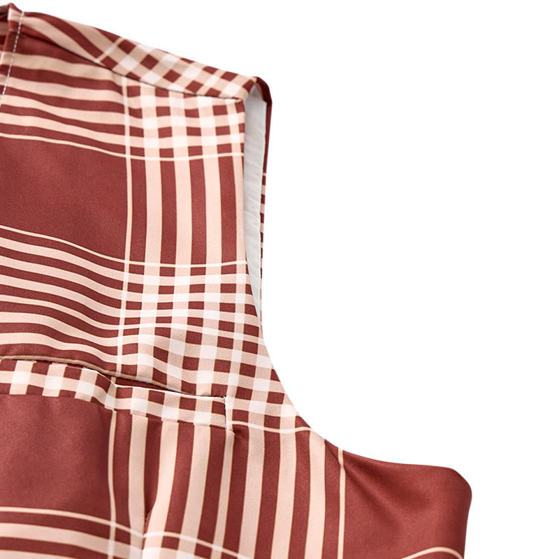 Gilet da completo da gentiluomo britannico a quadri marroni Heritage Check - image 7