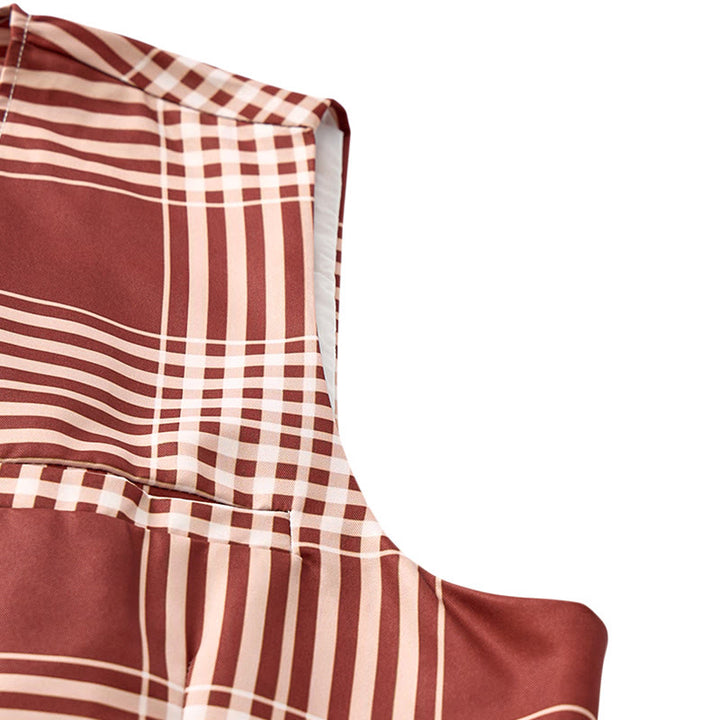 Gilet da completo da gentiluomo britannico a quadri marroni Heritage Check - image 7