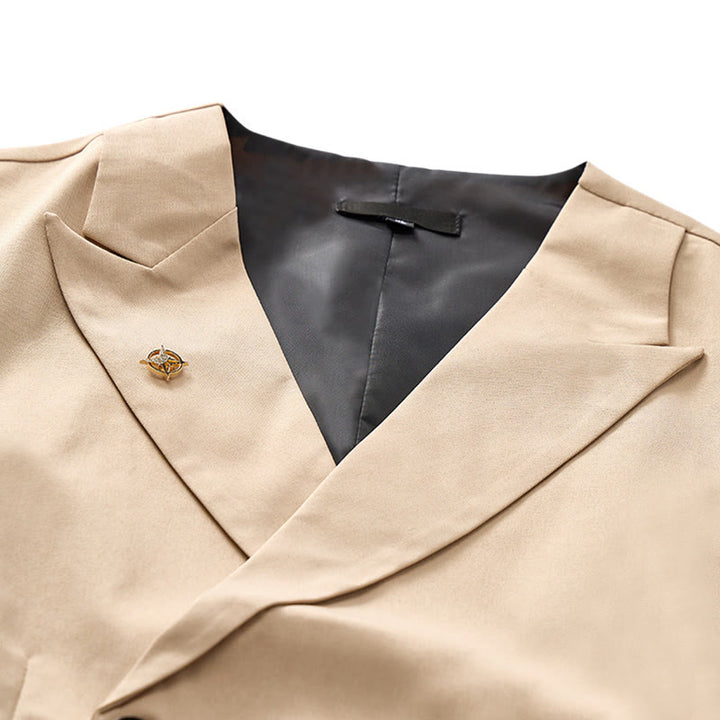 Gilet da uomo moderno da cowboy, doppiopetto, con spilla. - image 4