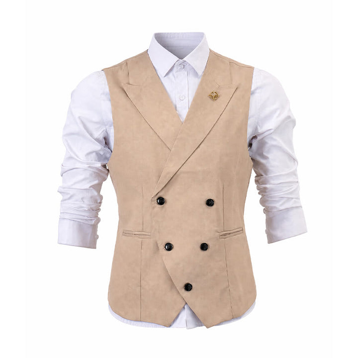 Gilet da uomo moderno da cowboy, doppiopetto, con spilla. - image 10