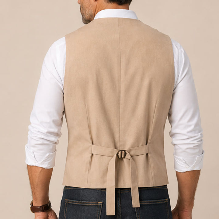 Gilet da uomo moderno da cowboy, doppiopetto, con spilla. - image 2
