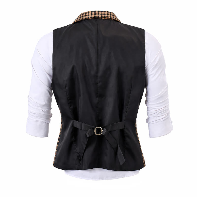 Gilet da uomo in stile medievale con motivo pied de poule - image 9