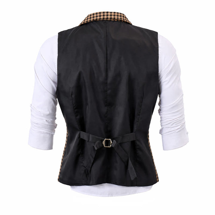 Gilet da uomo in stile medievale con motivo pied de poule - image 9