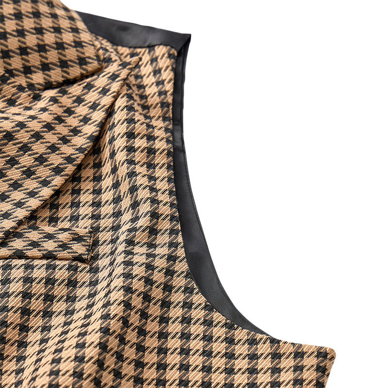 Gilet da uomo in stile medievale con motivo pied de poule - image 7