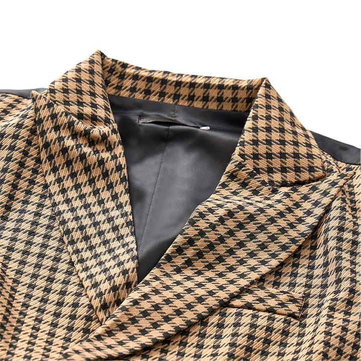 Gilet da uomo in stile medievale con motivo pied de poule - image 4